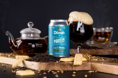 DILMAH × PIRATE LIFE = TEA & BICCIES BROWN ALE. DO TRY IT!